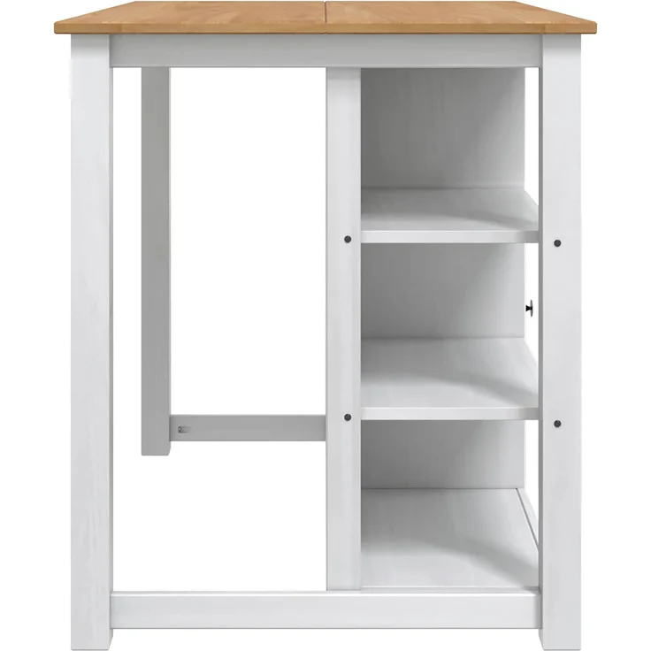 vidaXL Küchentrolley PANAMA 2 pcs Weiß und Honigwachs 112 x 77 x 90 cm 3425391 – Bild 6