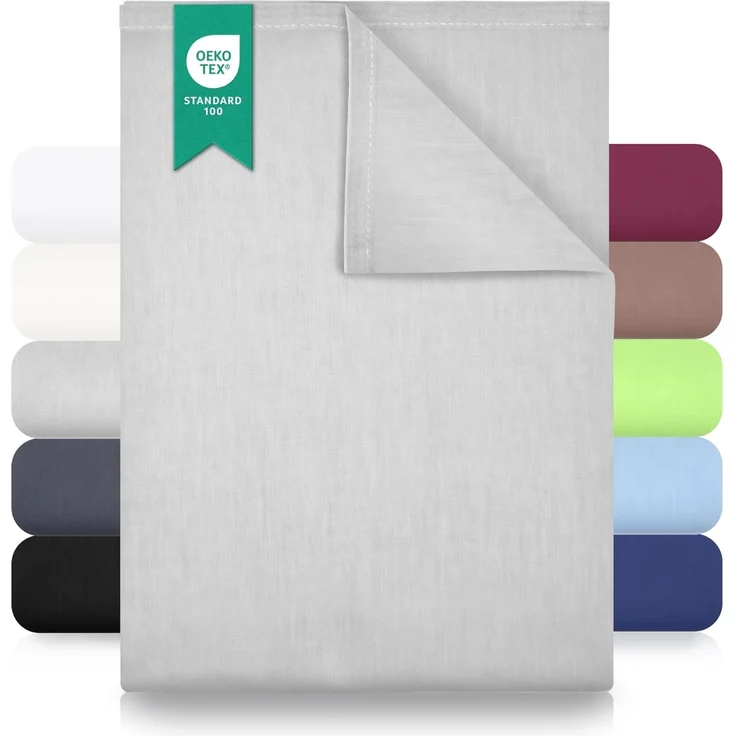 GREEN MARK Textilien Klassische Bettlaken | Betttuch | Laken | Leintuch | Haustuch 100% Baumwolle ohne Gummizug vielen Größen und Farben Größe: 180x275 cm, Silber gra