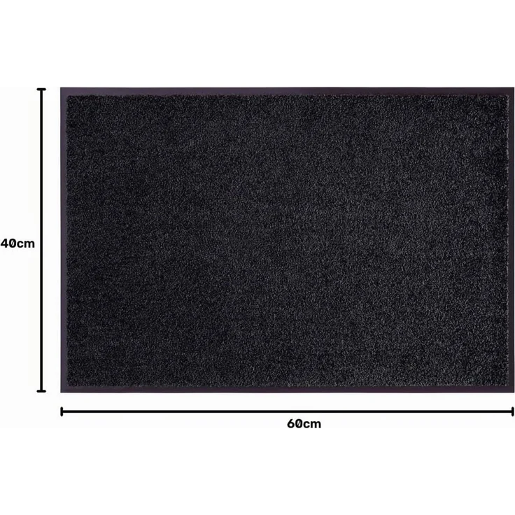 Waschbare Fußmatte Wash & Clean - schwarz - 40x60x0,7cm – Bild 2