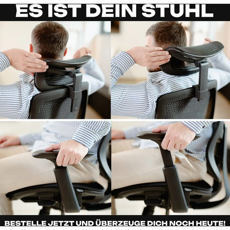 VALKENSTOL M5 POLSTER-SITZ Bürostuhl ergonomisch mit Schaumstoff Sitz - 5 Jahre Garantie - adaptive Lordosenstütze - verstellbare Sitztiefe – Bild 10