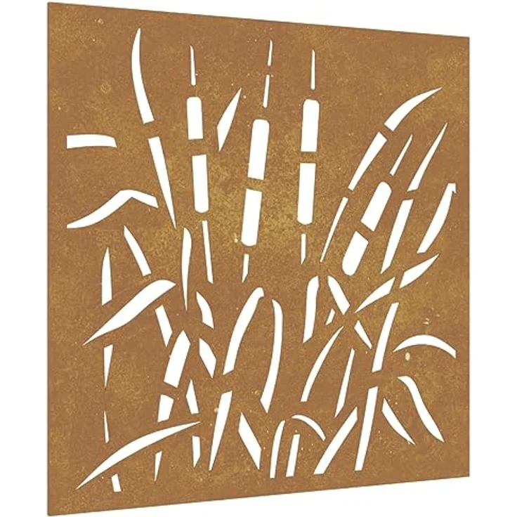 vidaXL Garten-Wanddeko Cortenstahl 55x55 cm mit Grasmuster, wetterfest und korrosionsbeständig – Bild 1