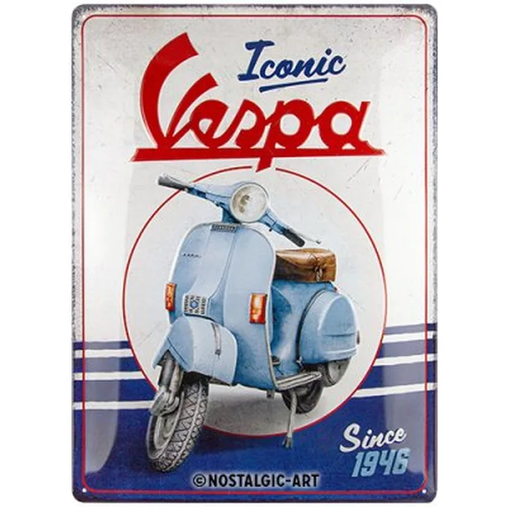 Nostalgic Art Blechschild Vespa - Iconic since 1946 - 30x40cm – Metall – Mehrfarbig – 23354