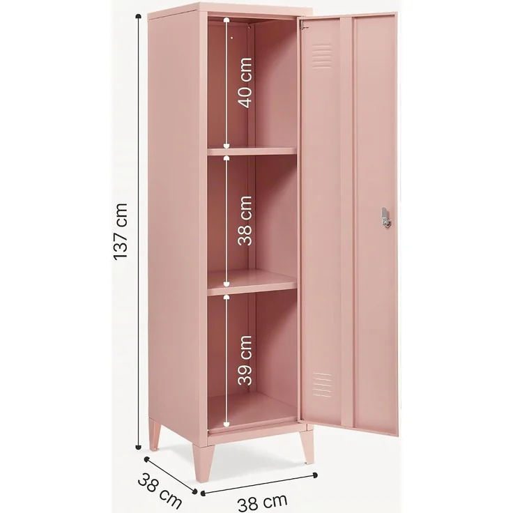 Einzelspind Kurikka 137x38x38 cm Peachy Beige [en. casa] – Bild 2