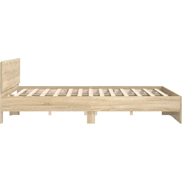 vidaXL Bettgestell mit Kopfteil Sonoma 152 x 203 cm Holzwerkstoff 3402861 – Bild 6