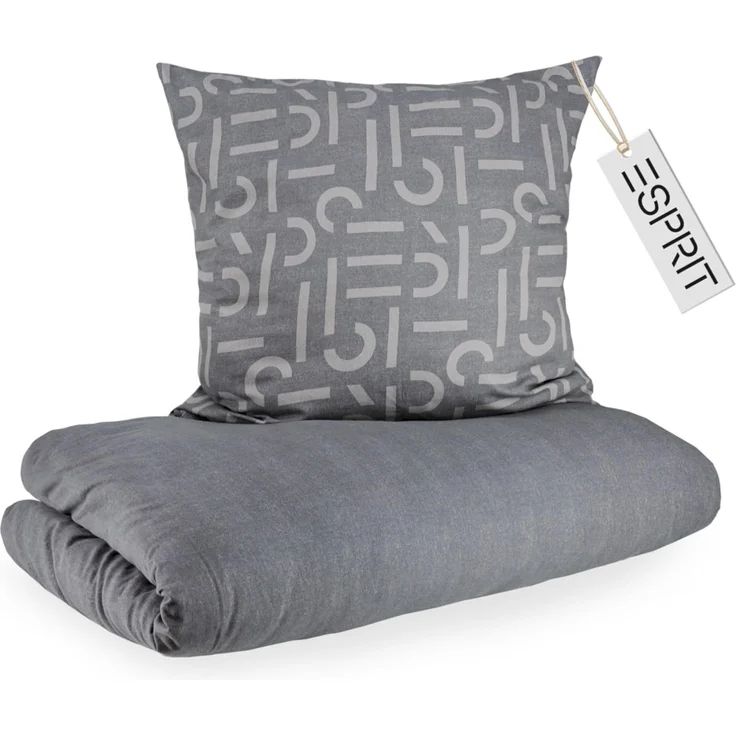 Esprit Bettwäsche FLANELL Winter Bettwäsche, Baumwolle, 1 teilig, 135 x 200 cm in Grau – Bild 1