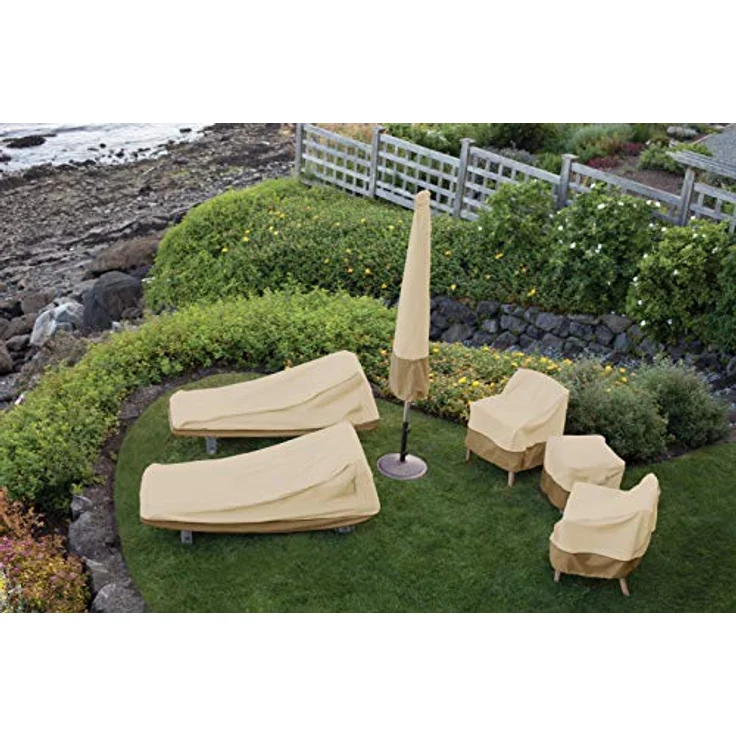 Classic Accessories Veranda Haltbare Möbelabdeckung für quadratische Gartenottomane-Sitzhocker L – Bild 9