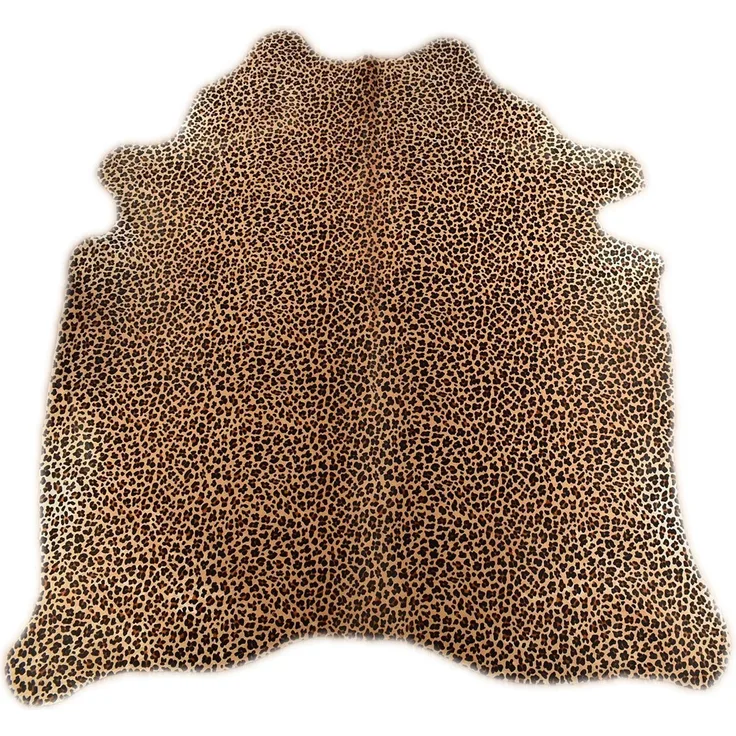 KUHFELL online & NOMAD Fellteppich KUHFELL TEPPICH STIERFELL MIT LEOPARDEN OPTIK ca. 210 x 190 cm