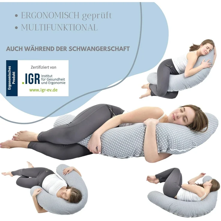 sei Design Stillkissen XXL 190x30ohne Außenbezug, Inlay Innenkissen mit Reißverschlüss Faserfüllung Seitenschläferkissen Schwangerschaftskissen Pregnancy Pillow – Bild 8