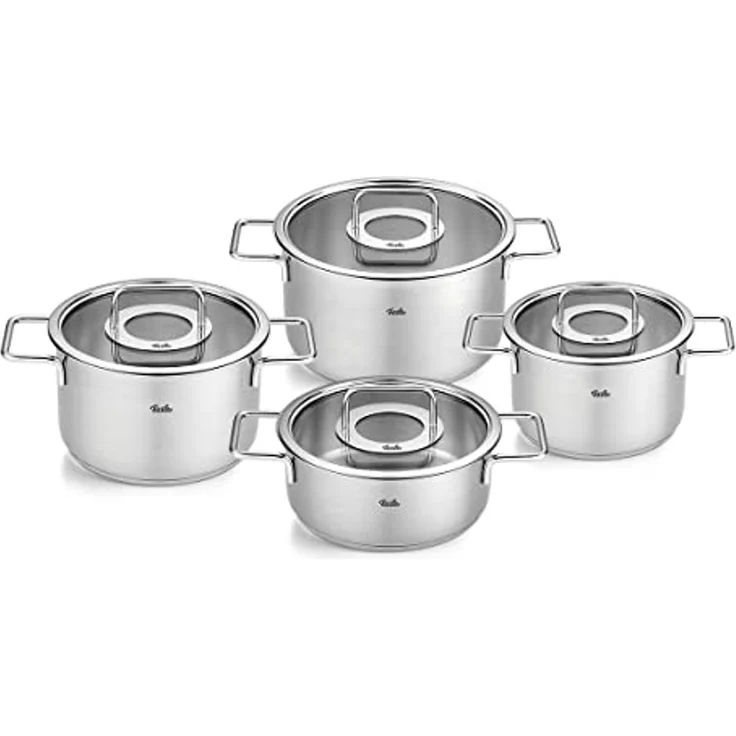 Fissler Topf-Set Fissler Pure Collection, Edelstahl 18/10 (Set, 4-tlg, Kochtopf 16/20/24 + Bratentopf 20cm), Made in Germany – Bild 1