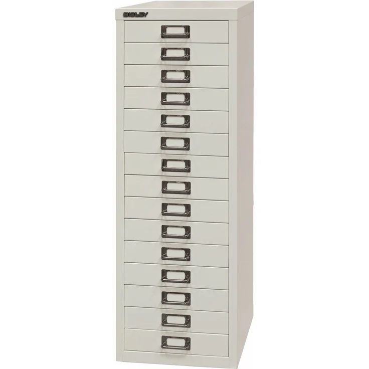 Bisley Multidrawer Schubladenschrank aus Metall mit 15 Schubladen DIN A4 ohne Sockel - Farbe: Pastellpink, L3915-620 – Bild 10