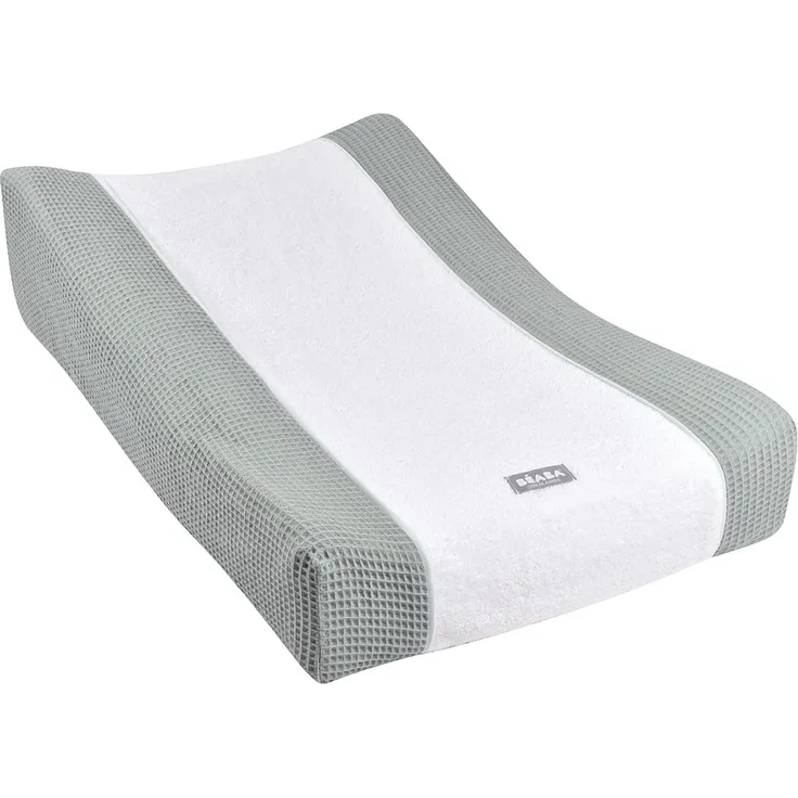 BÉABA, Bezug für Wickelunterlage Sofalange, 100 % Bio-Baumwolle, Frottee, Maschinenwaschbar, Made in France, Oeko-Tex-zertifiziertes Gewebe, Green Blu