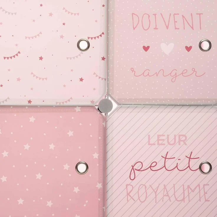 Atmosphera Kinderkleiderschrank, 64 x 31 x 124 cm, Rosa, 5 Fächer und 1 Kleiderstange – Bild 7