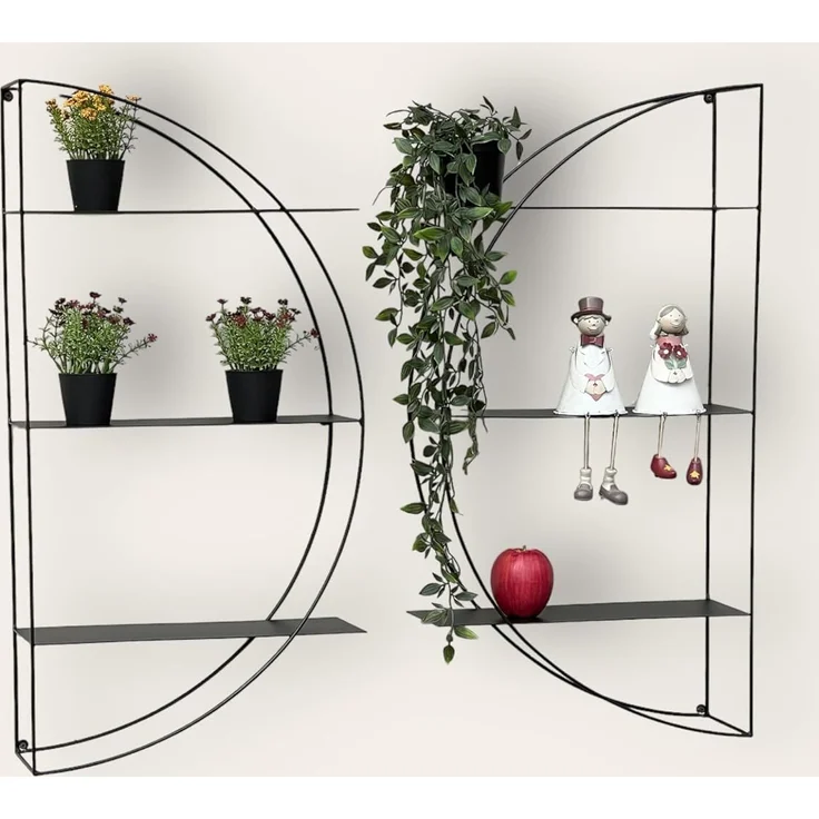 DanDiBo Wandregal Metall Schwarz Rund 96460 Wandmontage 80 cm Modern Wand Wandhalter Regal Wanddeko – Bild 4