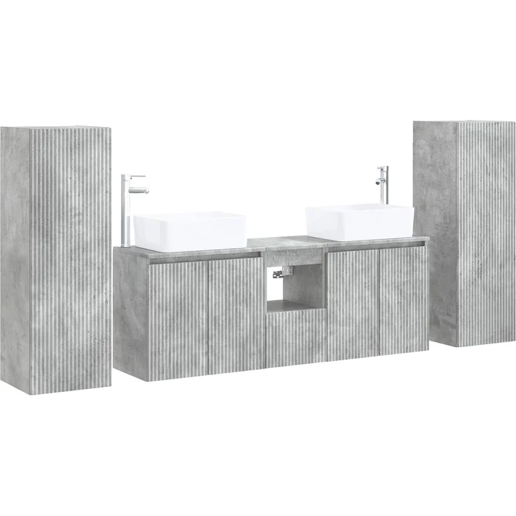 vidaXL Badezimmerschrank-Set 5 stk. Betongrau 136 x 35 x 80 cm 3405996 – Bild 2