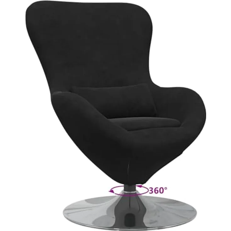 vidaXL Eiersessel Schwarz Samt 42002730 – Bild 6