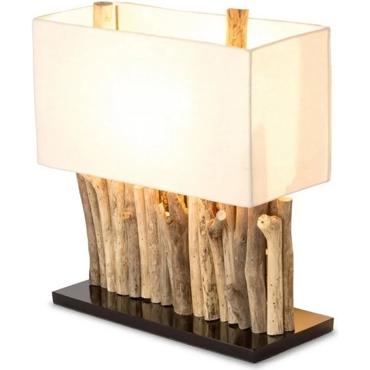 Levandeo® Nachttischlampe, levandeo Lampe 35 x 40 x 16 cm Tischlampe Treibholz Unikat Holzlampe – Bild 4