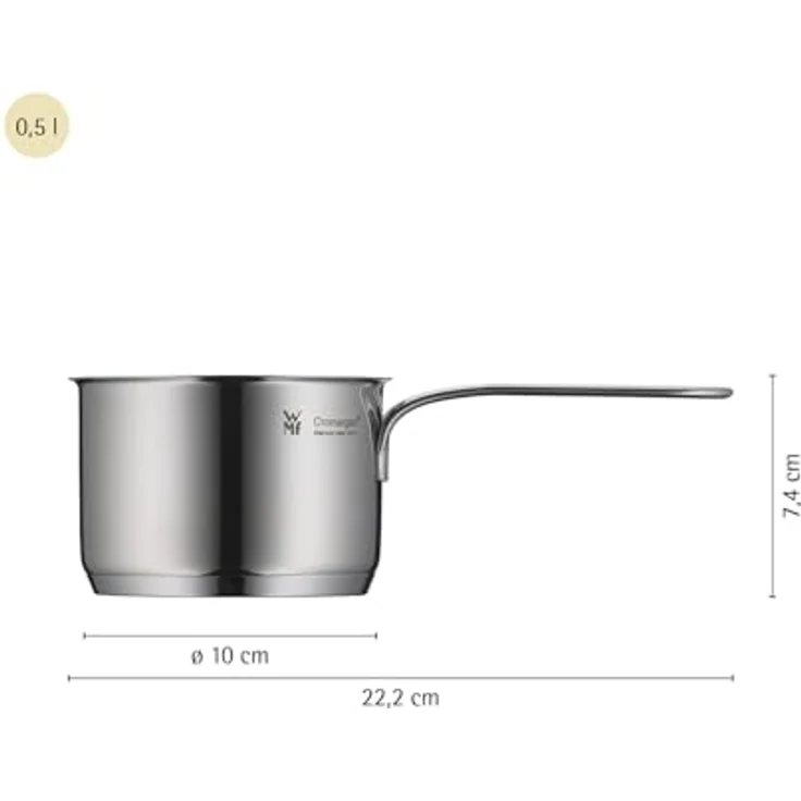WMF Mini Stielkasserolle 10cm, klein, ohne Deckel, kleiner Topf Induktion 0,5l, Cromargan Edelstahl, stapelbar, für kleine Portionen, Singlehaushalt – Bild 4