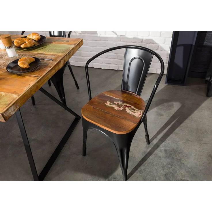Stuhl Altholz 45x45x85 mehrfarbig lackiert INDUSTRIAL #63 – Bild 2