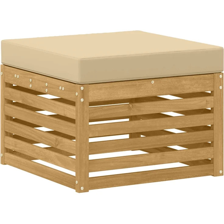 vidaXL Outdoor-Sofagarnitur 6 stk. 5-Sitzer Weiß und Beige Polyester 3392118 – Bild 5