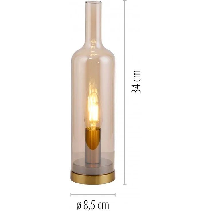JUST LIGHT 14006-27 BOTTLE Tischleuchte amberglas – Bild 8