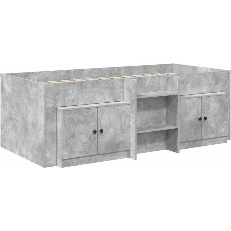 vidaXL Loft Bettgestell mit Schrank 3 Stk. Betongrau Holzwerkstoff 3423377 – Bild 3
