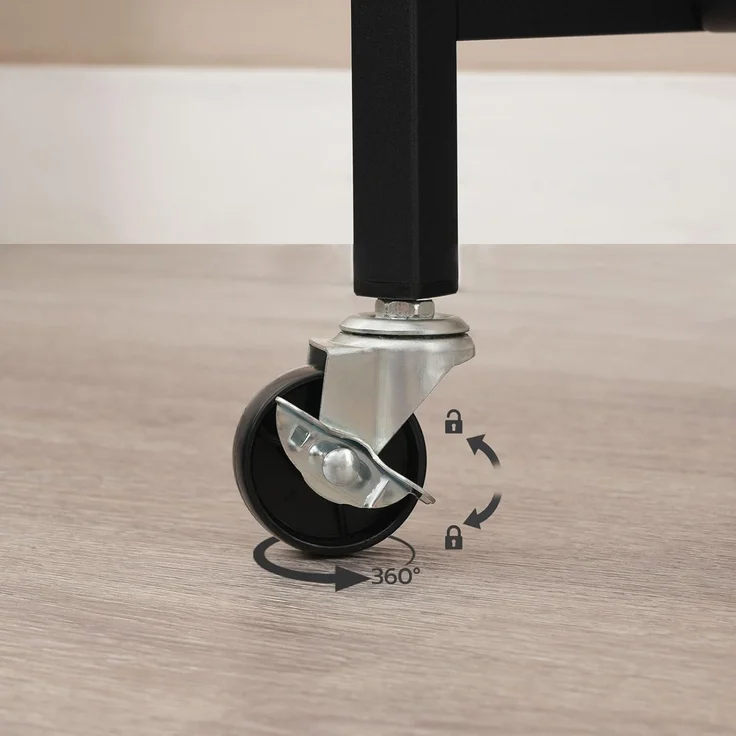 Wäschekorb mit Rollen und Ablage, 2 Fächer, 2 x 49,5 L, Oxford-Gewebe – Bild 6