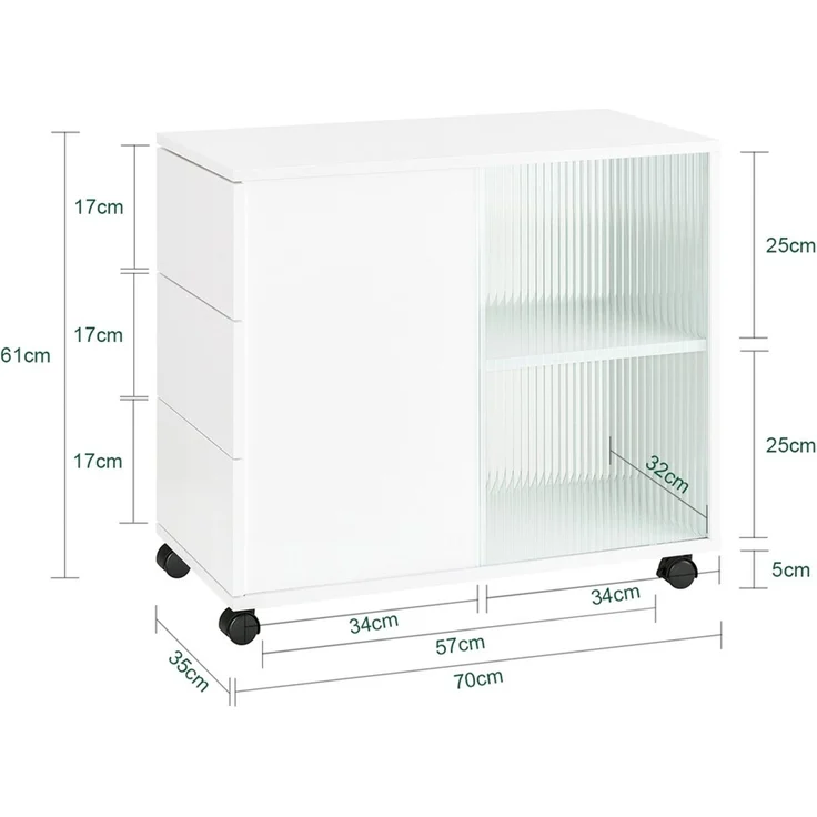 SoBuy FBT141-W Couchtisch, Spanplatte, Melamin, Weiß, 70 x 61 x 35 cm – Bild 3