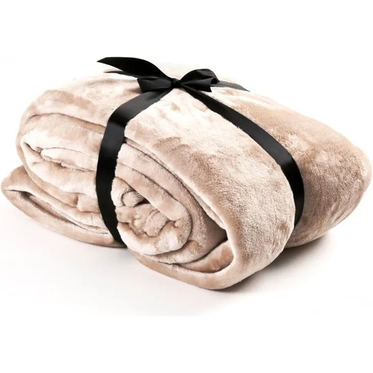 Estexo Kuscheldecke, Flanell Polyester, Taupe, 210x280 cm