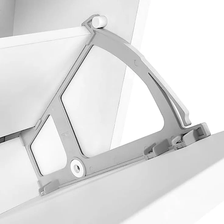 Dreaming Online - Schuhregal mit 2 Türen, Schmales Schuhregal, Modell Alais, Weiß lackiert, Maße: 77,5 cm hoch x 60 cm breit x 25 cm tief, Praktisch und funktionell – Bild 5