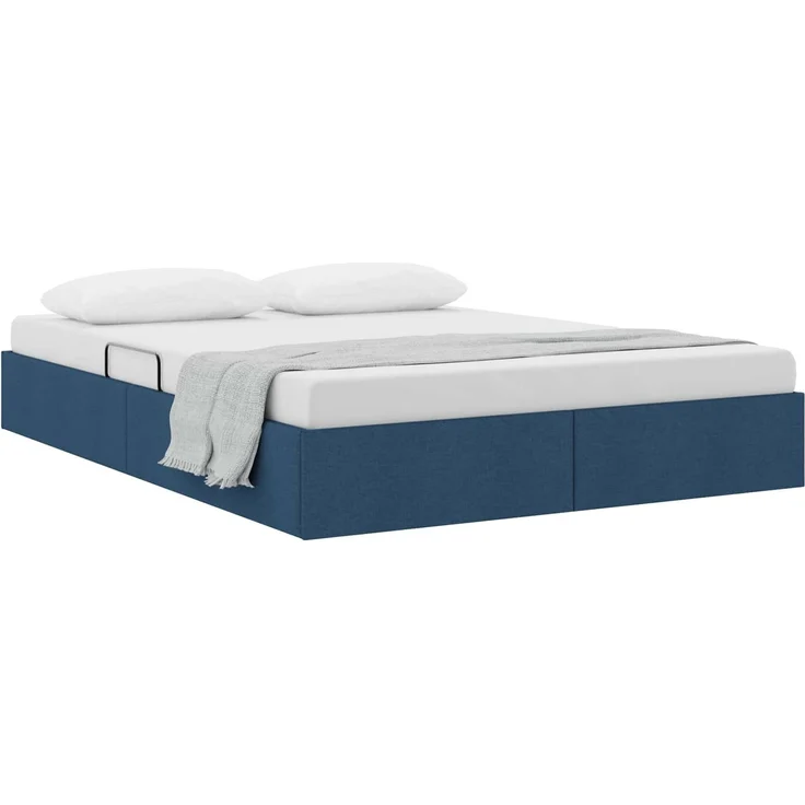 vidaXL Ottoman Bettgestell mit Speicher Blau 140 x 190 cm Stoff 3442825 – Bild 3
