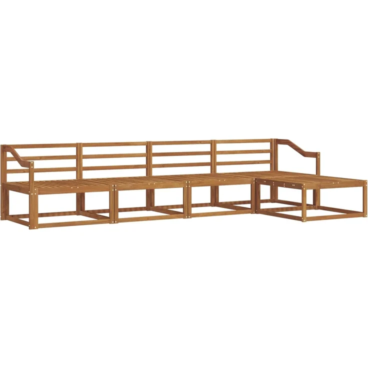 vidaXL Outdoor-Sofagarnitur 5 stk. 5-Sitzer Natur Massivholz Akazie 3367452 – Bild 2