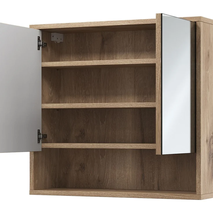 Badspiegelschrank Eliza Viking Oak 70 x 65 cm mit 2 Türen Vicco – Bild 6
