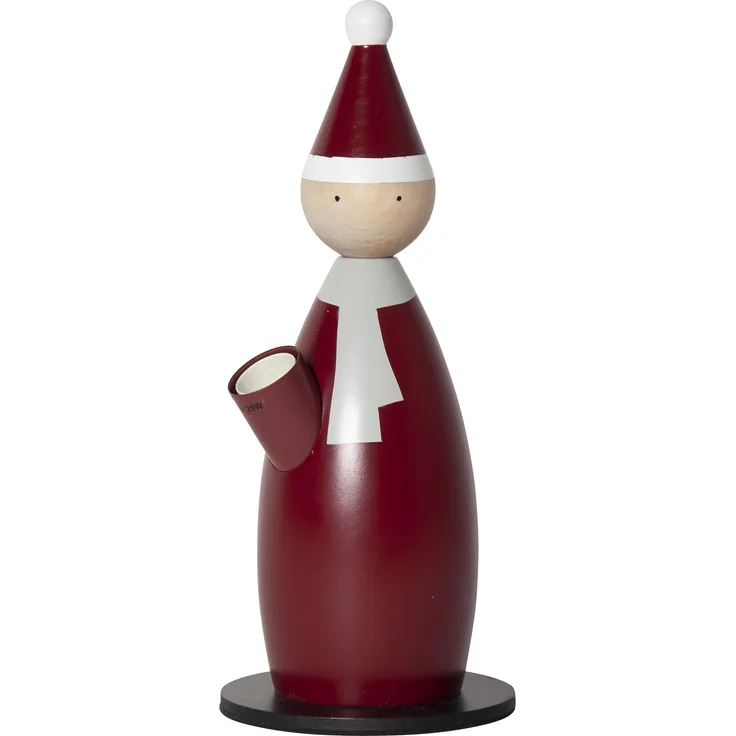 Dekoleuchte Lucia Classic, Holz, rot-weiß