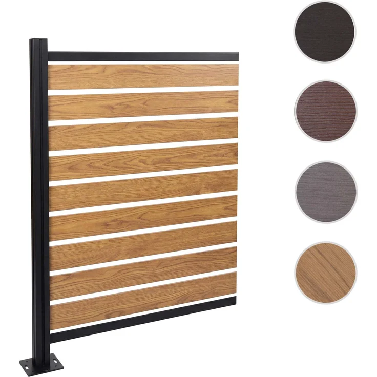 Alu Mülltonnen-Zaun HWC-K57, Erweiterungselement Mülltonnenverkleidung, Holzoptik erweiterbar 130x100x6cm ~ hellbraun – Bild 9