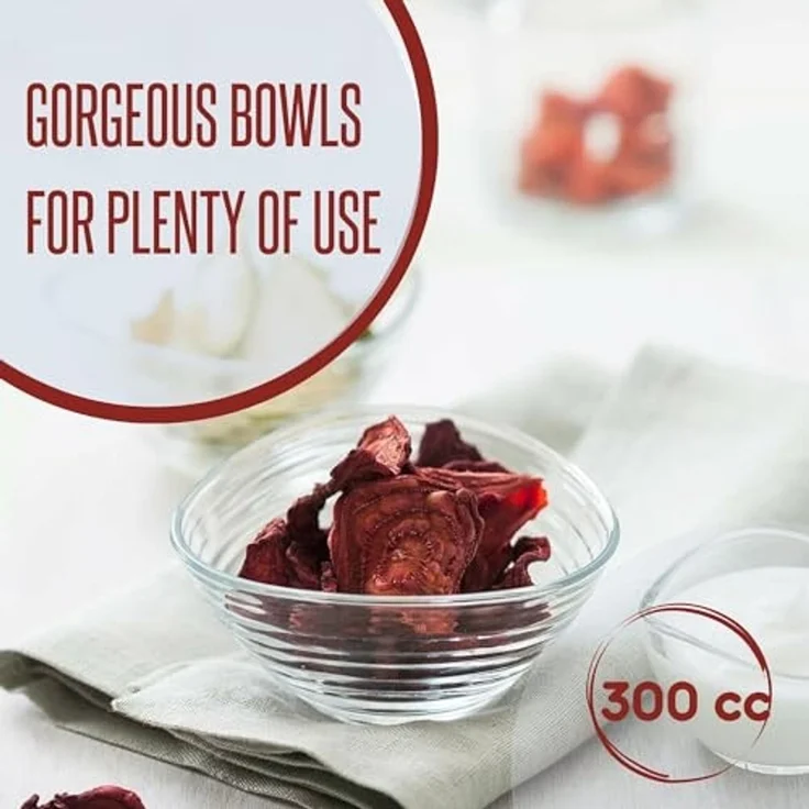 LAV Dessertschale Derin Glasschalen – 300 ml (10 1/4 oz), 6er Set, Glas, (6er-Set, 6-tlg), Rillenmuster, spülmaschinengeeignet, ideal für Desserts, Snacks, Dips – Bild 5