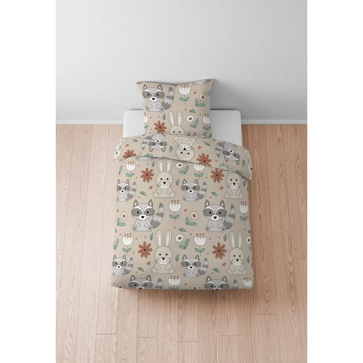 biberna Feinbiber Bettwäsche WASCHBAER, taupe, 1x 135x200 cm + 1x 80x80 cm – Bild 4