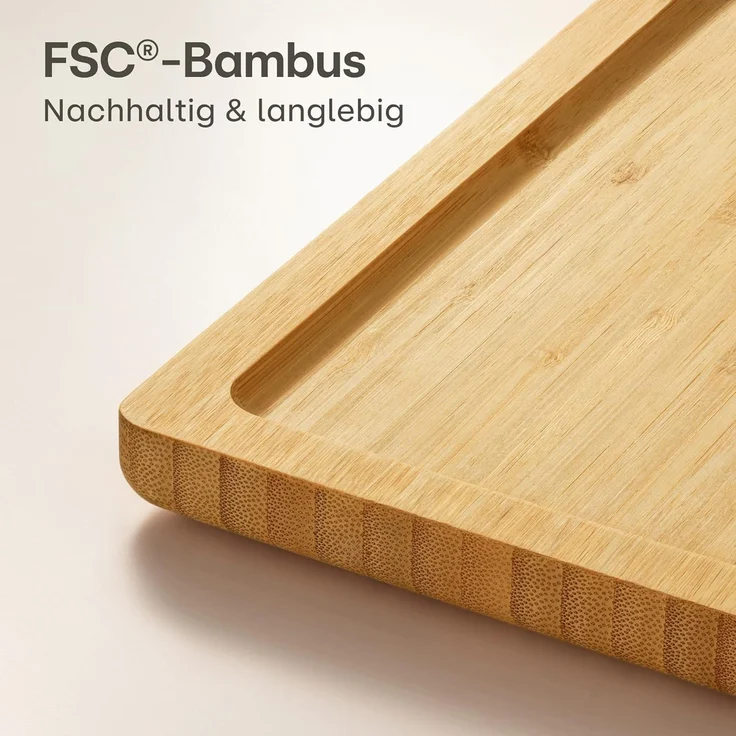 Praknu Schneidebrett XXL Schneidebrett aus Bambus Holz - Extra Groß, Bambus, (kein Set, 1-St), langlebig – Bild 6