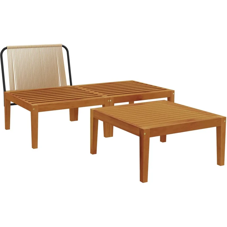 vidaXL 3 Stk. Garten Lounge Set mit Kissen Massives Akazienholz & Seil 42022078 – Bild 4