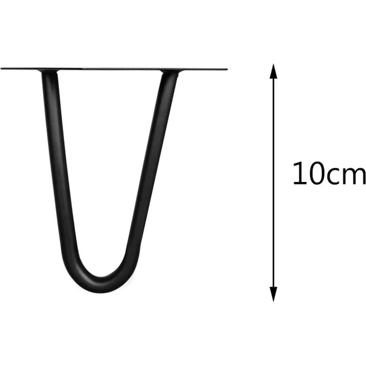 Tischbeine 4x Hairpin 10 cm Haarnadelbeine Schwarz Gestell Möbelfüße Tischkufen – Bild 6