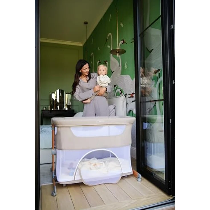 MoMi SMARTBED 4-in-1 Kinderbeistellbetten bis 15 kg, Beistellbett für Babys mit Matratze, Höhenverstellbar – Bild 14