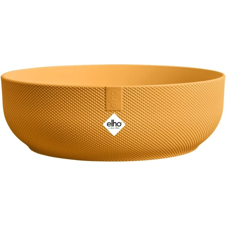 elho Jazz Bowl 28cm Blumentopf - Amber Gelb | Ø 27.5 x H 9 cm | Für den Innenbereich geeignet | 100% recycelter Kunststoff