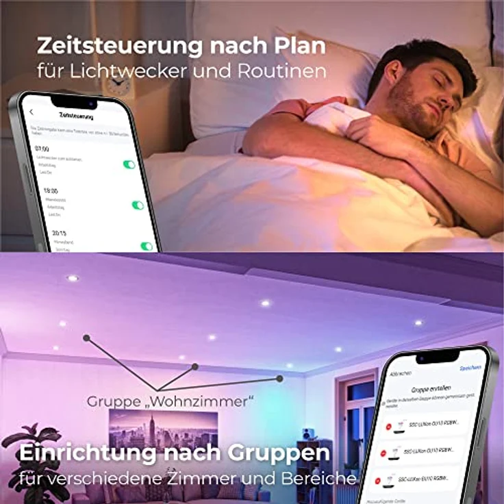 SSC-LUXon LED Einbaustrahler RX-3 Alu Einbauleuchte in schwarz inkl. Smart WLAN RGB LED GX53 230V, RGB & Weißtöne – Bild 7
