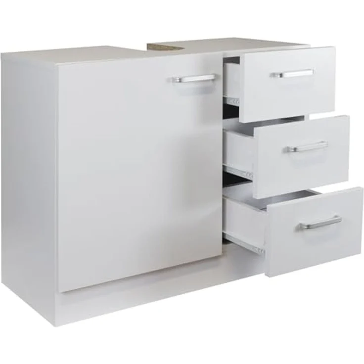 Stabilo Sanitär Waschbeckenunterschrank Waschbeckenunterschrank "Knut" polarweiß matt 3 Schubladen 63x30x54cm matt mit 3 Schubladen – Bild 4