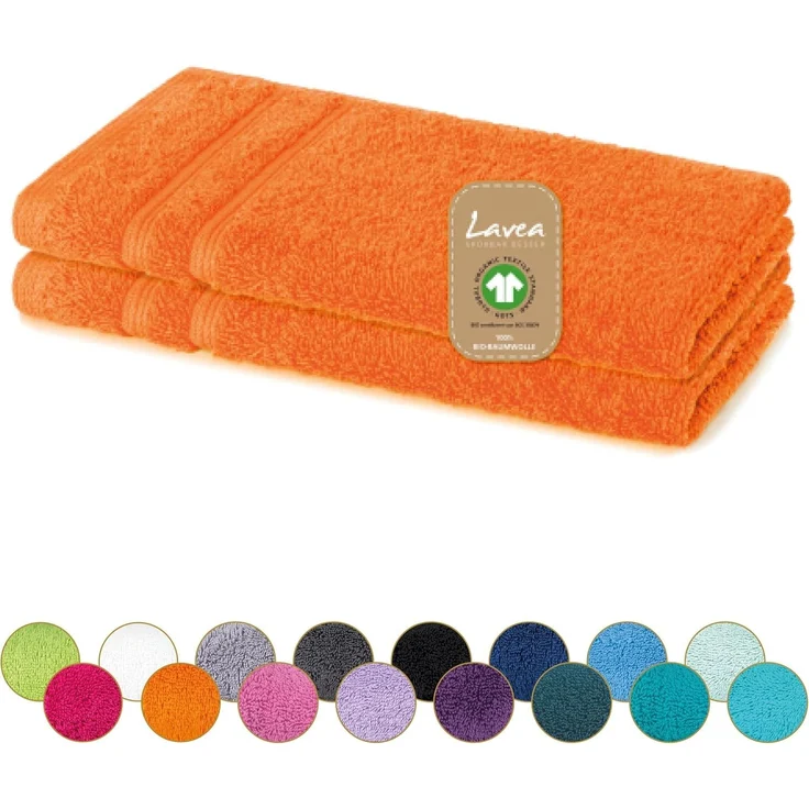 Lavea Gästehandtuch Bali, 30x50cm aus 100% Bio-Baumwolle, einzigartig weiche Gästetücher mit Aufhänger (Set, 2-St), hochwertiges und nachhaltiges Premium Gästetuch – saugstarke Faser – Bild 2