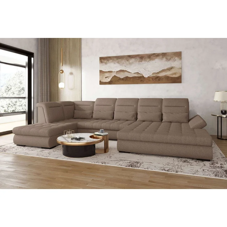 99rooms Toscana Wohnlandschaft Velours VOGUE Antilope Rechts – Bild 5