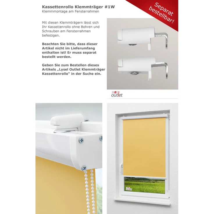 Lysel Outlet - Kassettenrollo abdunkelnd Aprikose, (B x H) 50cm x 175cm in orange/aprikose – Bild 6