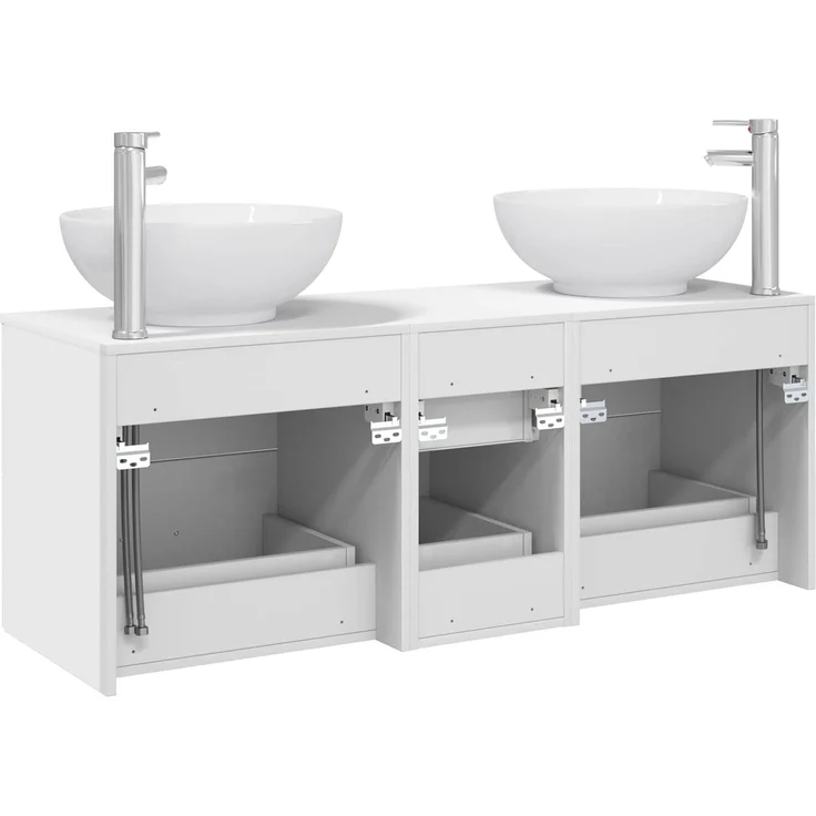 vidaXL Badezimmerschrank-Set 3 stk. Weiß 129 x 44,5 x 80 cm 3405907 – Bild 7