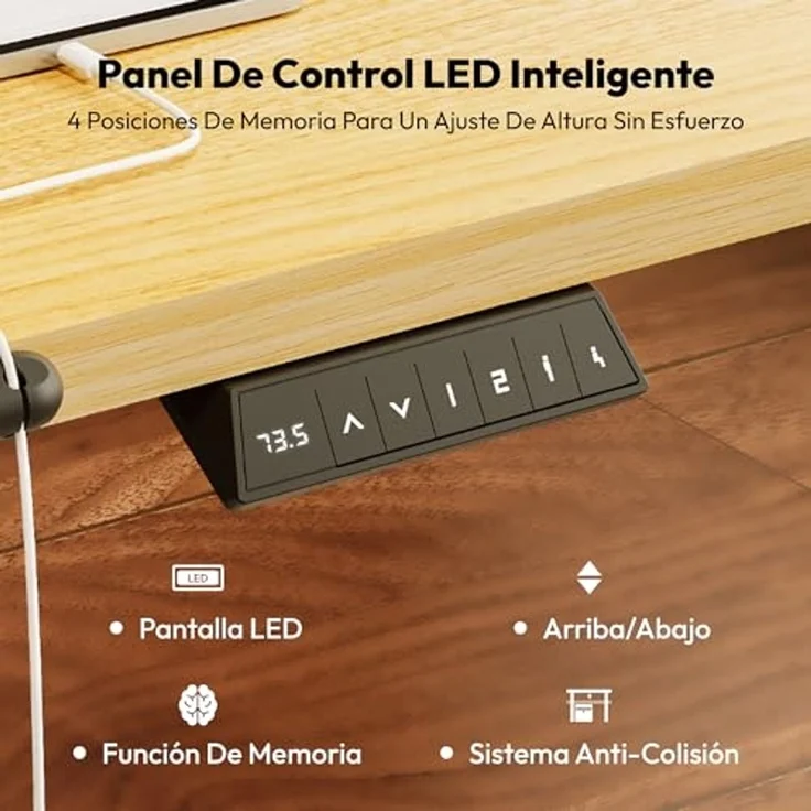 SANODESK Höhenverstellbarer Schreibtisch 160x60 cm Schreibtisch Höhenverstellbar Elektrisch Ergonomischer Steh-Sitz Tisch Computertisch für Heimbüro Homeoffice(ahorn) – Bild 3