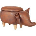 Beliani Pouffe pet with storage dark brown eco leather ELEPHANT