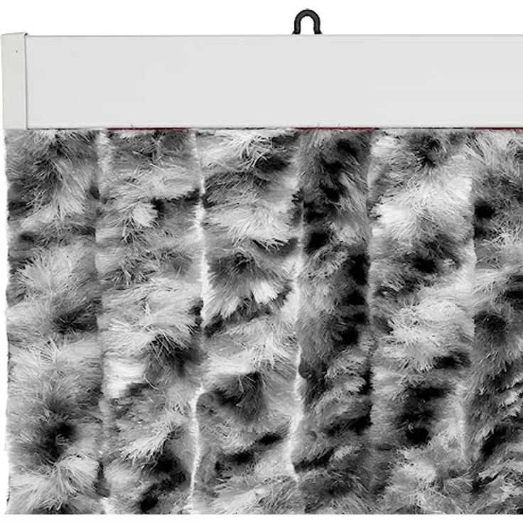 Moritz Flauschvorhang aus Chenille 90 x 220 cm dunkelgrau grau meliert Türvorhang als Fliegenschutz Insektenschutz für Camping Wohnwagen – Bild 4